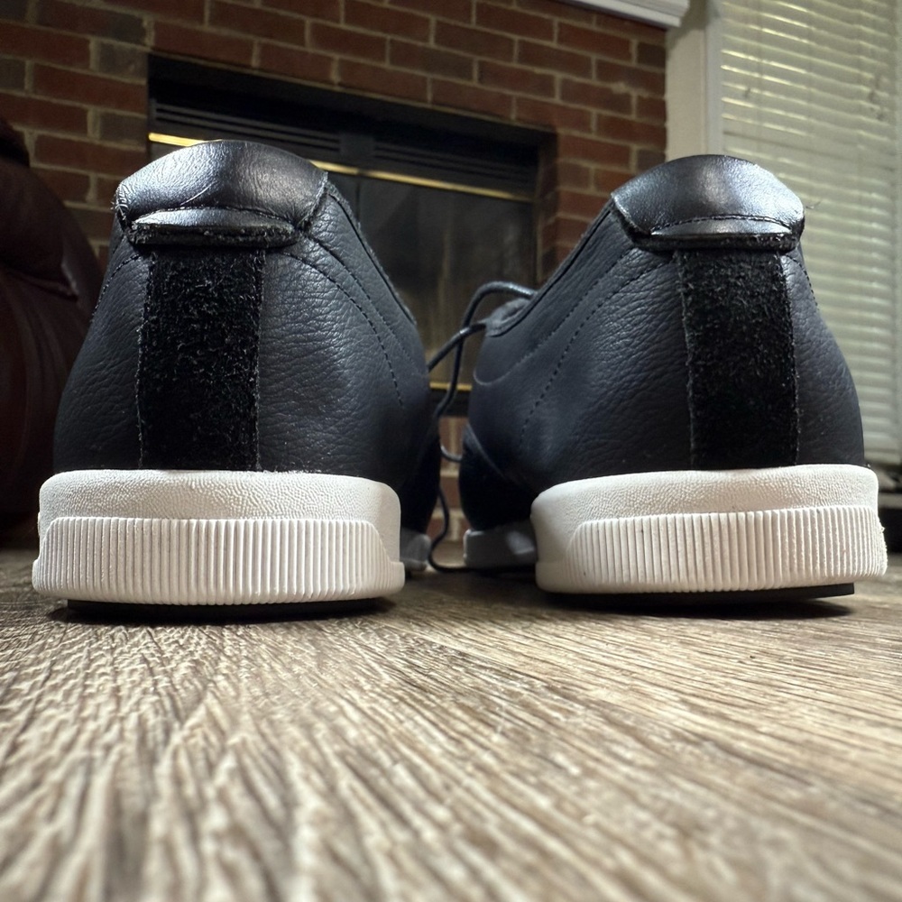 Aldo Shoes Men sz12 Black Leather & Mesh Sneakers Dadcore Vtg Y2K Retro Capsule - Picture 5 of 8